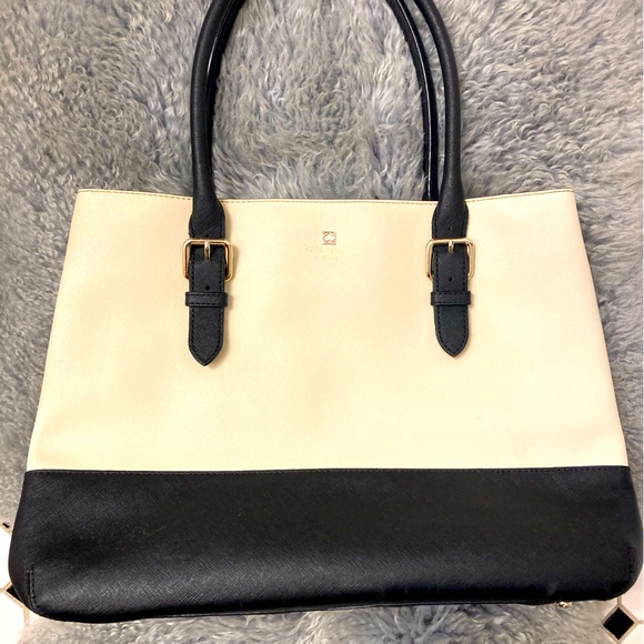 Kate Spade Cove Street Airel Colorblock Cow Leather Tote, Pebble/black - Picture 5 of 16